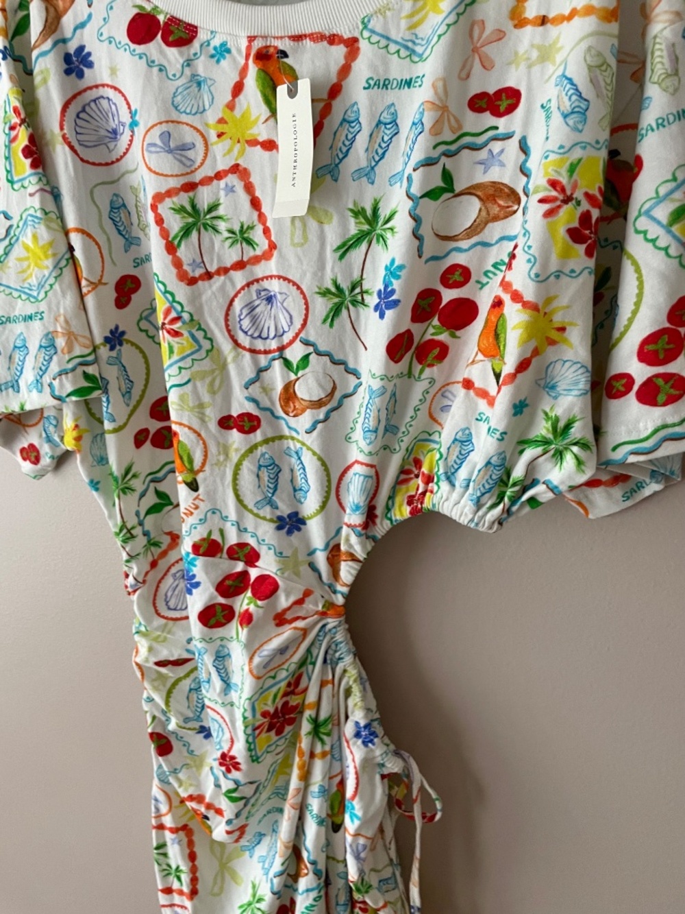 Anthropologie Celandine Cutout T-Shirt Mini Dress COVERUP NWT Size M - Picture 8 of 12